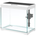 PawHut Aquarium, 17 L Tropenfischaquarium, leichte Pflege, klare Sicht, mit LED-Leuchten, 35L x 21B x 31H cm, Weiß+Schwarz