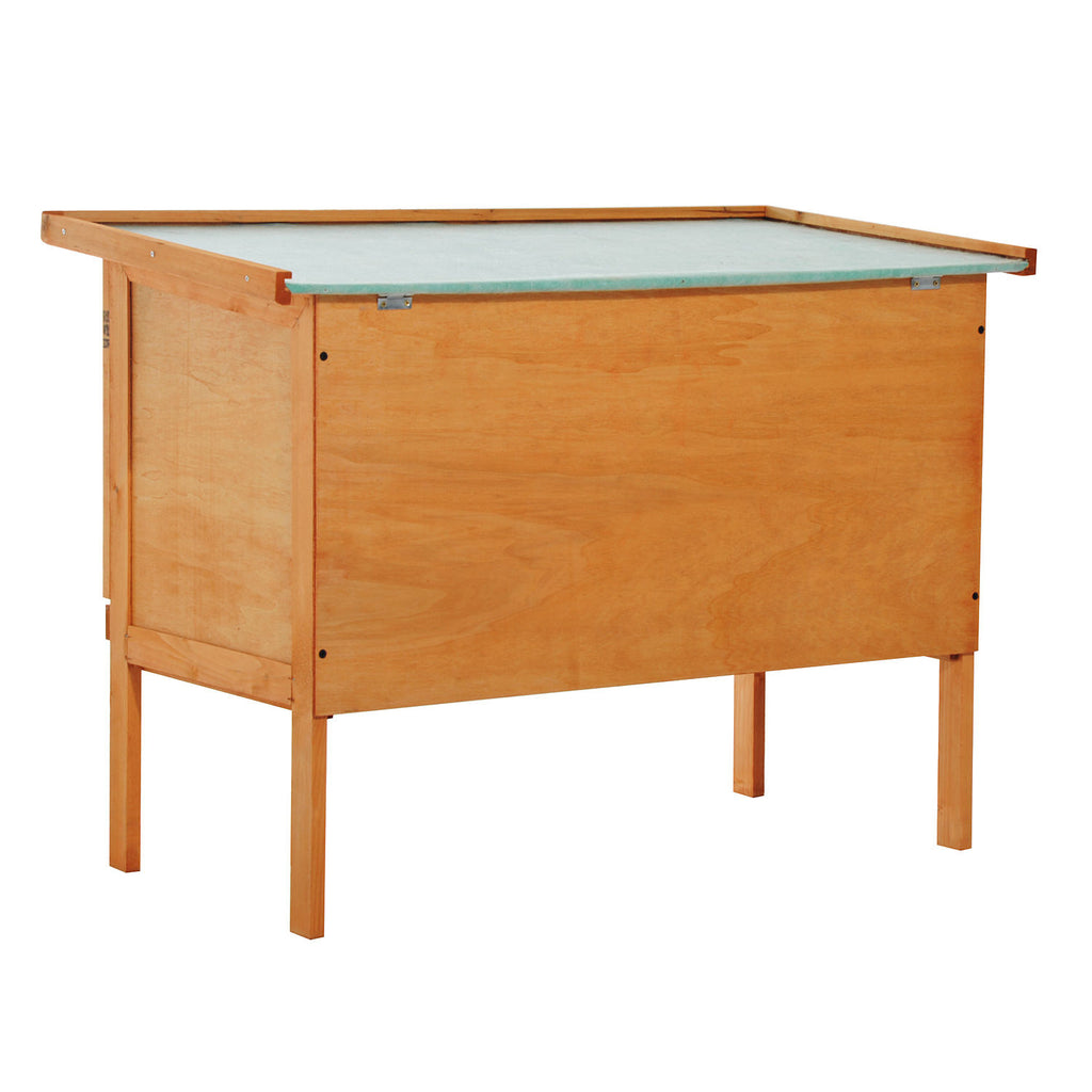 PawHut Kleintierstall Zwergkaninchenkäfig Zwergkaninchenstall wetterfest Holz Metall 90 cm x 45 cm x 65 cm