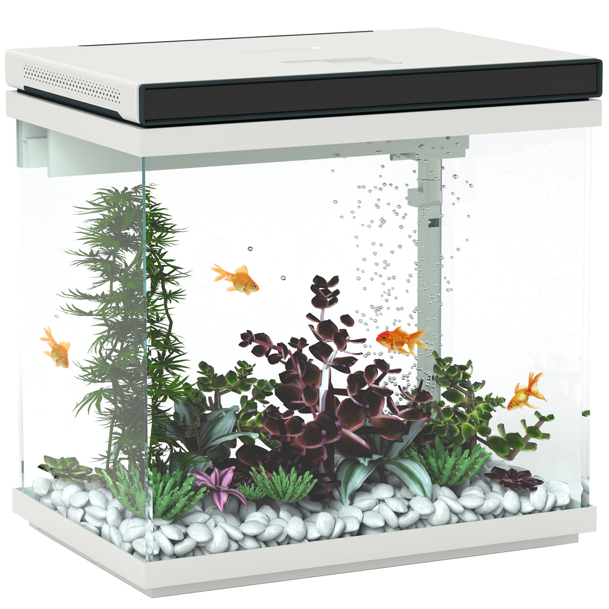 PawHut 26 Liter Aquarium mit Filter, LED-Beleuchtung, Wasserpumpe, für verschiedene Fischarten, ca. 38 x 26 x 38 cm