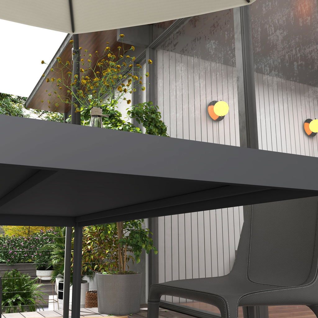 Outsunny Gartentisch Outdoortisch, wetterbeständig, Aluminium, 145 x 90 x 74 cm, Dunkelgrau