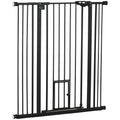PawHut Haustiersicherheitszaun von 104,1H cm mit automatischer Türschließung und doppeltem Verriegelungssystem Schwarz