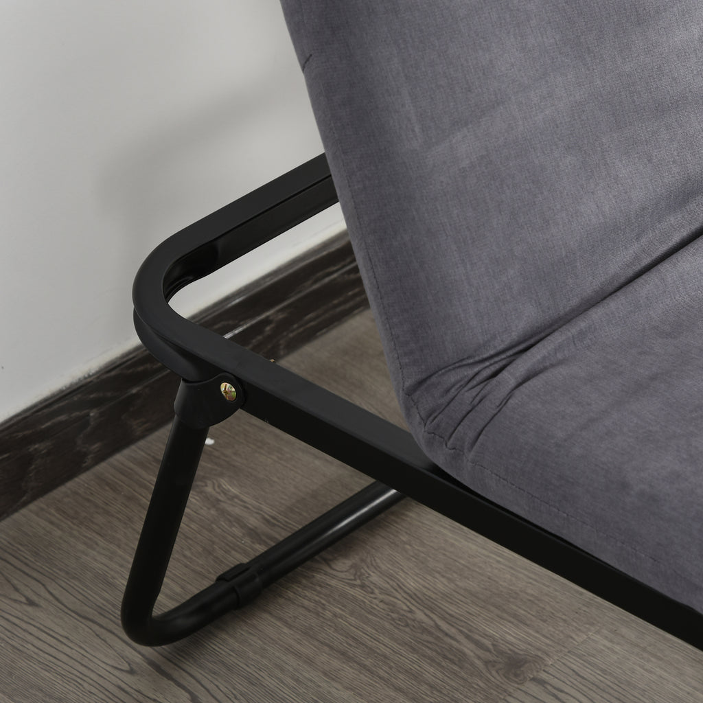 HOMCOM Klappbett 75x190 cm, Erwachsene Gästebett Klappbar mit 8 cm Dicker Schaumstoff, Reisebett mit Metallrahmen, 5-stufig höhenverstellbares Einzelbett mit Kissen, bis 150 kg belastbar