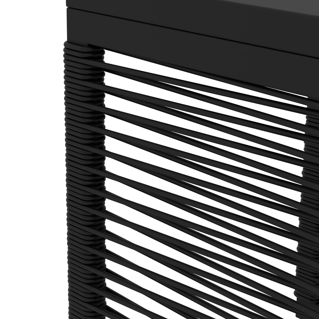 Outsunny 3-teiliges Bistro-Set Balkon-Set Terrassen-Set, wetterbeständig, modernes Design, 53 cm x 57 cm x 77 cm, Schwarz + Grau