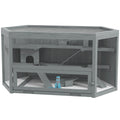 PawHut Hamsterkäfig, 3 Etagen, herausnehmbare Wanne, Holz/Metall, 115x60x55 cm