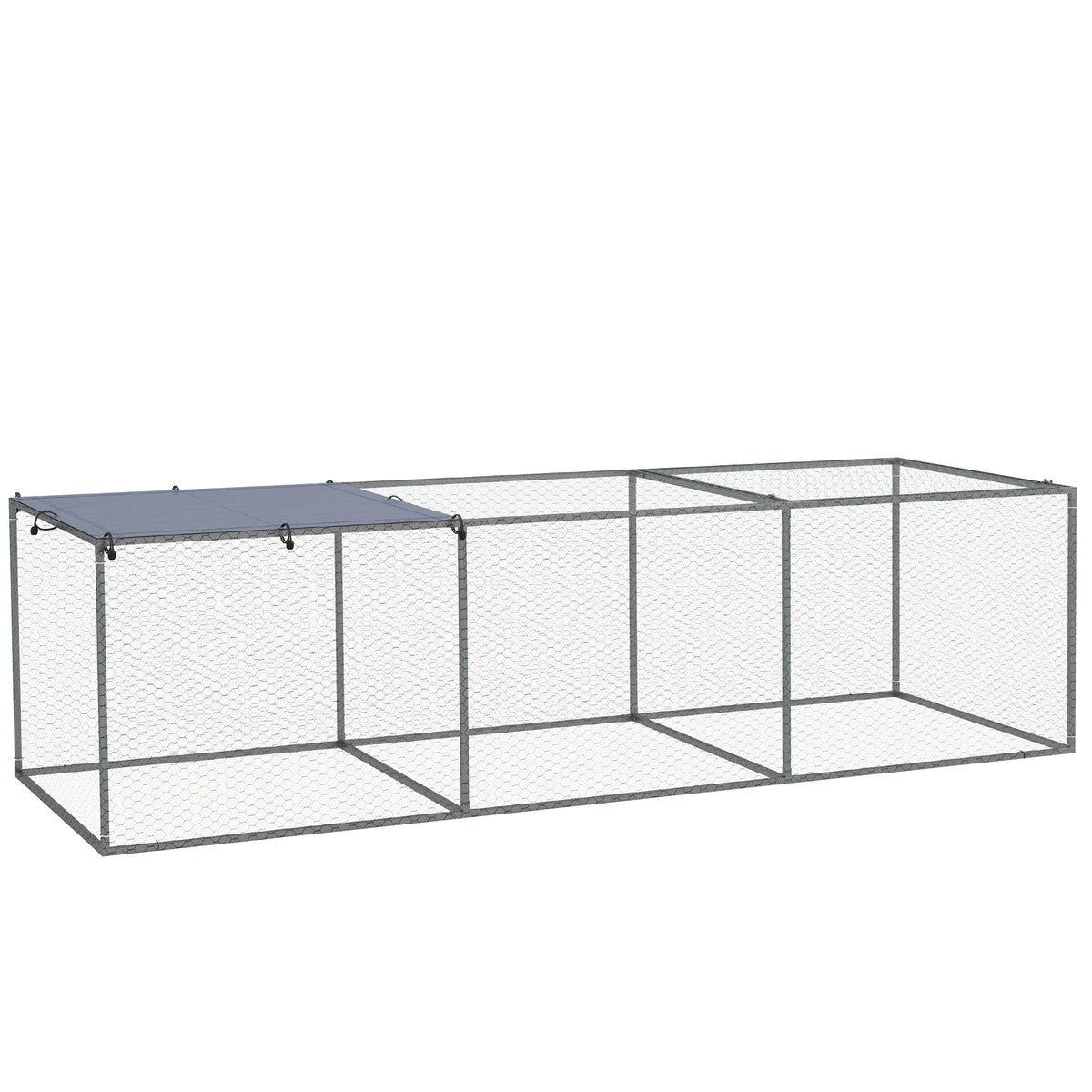 PawHut Enclos poulailler cage clapier extérieur 3 m² für Kleintiere dim. 3 x 1 x 0,8 m verzinkter Stahl