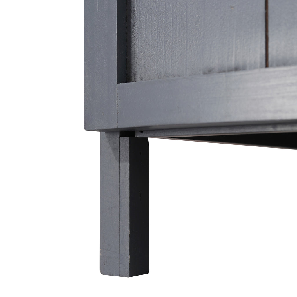 Outsunny Freistehender Gartenschrank-Pflanztisch-Kombination Doppeltür, Regal, verzinkte Metallplatte - grau