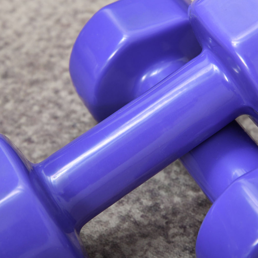 HOMCOM Set aus 8 hexagonalen Hanteln, Gesamtgewicht 20 kg, Set aus 8 kurzen Hanteln für das Fitnessstudio mit Polyurethanbeschichtung in Multicolor