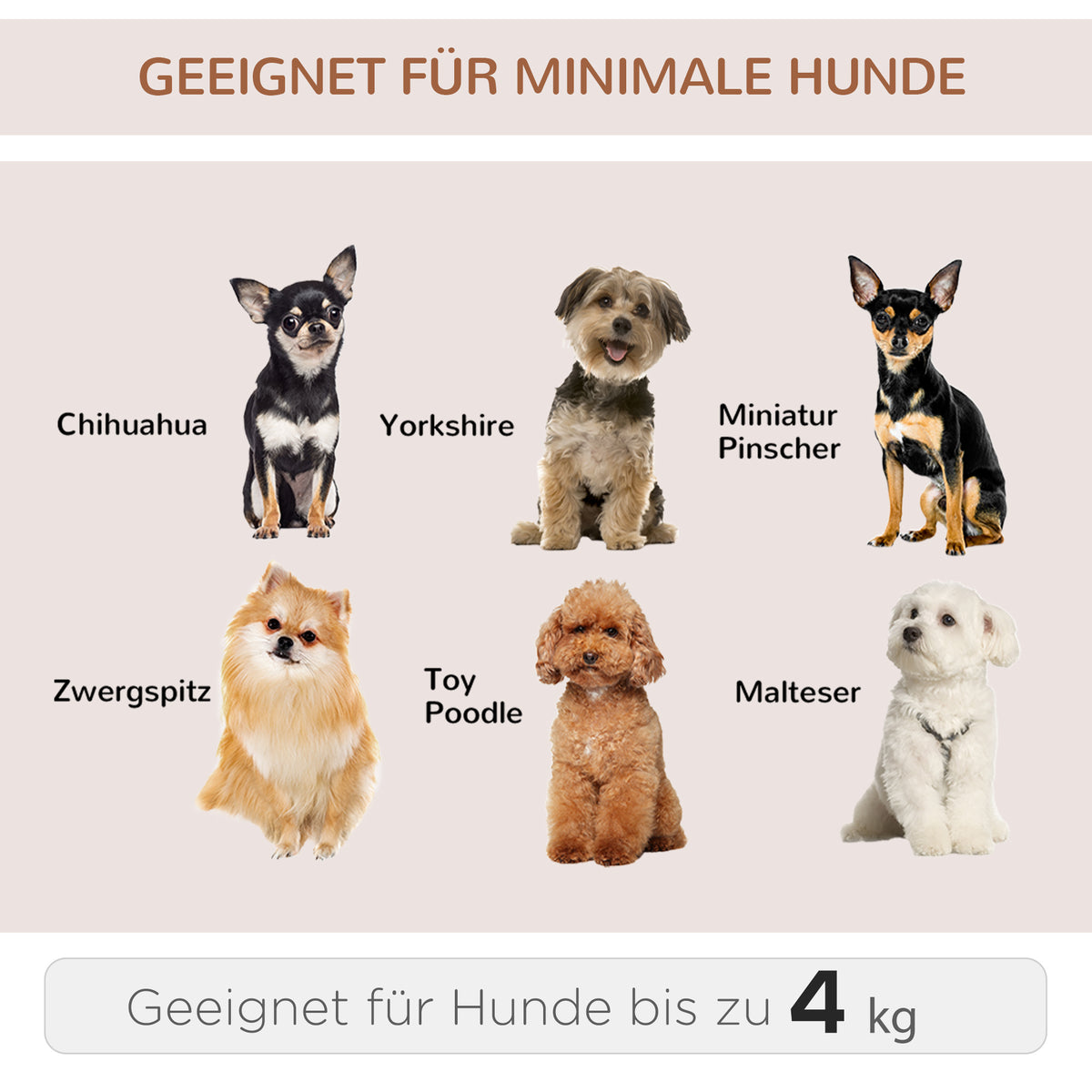Pawhut 2-in-1 Hundetransporttasche Oxfordstoff Grau + Weiß + Schwarz