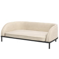 PawHut Hundesofa erhöhtes Bett abnehmbarer Kissenbezug Stahlbeine Samt 101,5 x 62 x 34,5 cm cremeweiß schwarz
