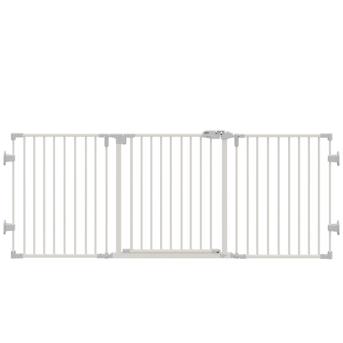 PawHut Hunde Absperrgitter Türschutzgitter Haustierschutzgitter verstellbar klappbar Kamingitter mit automatische schließenden Tür 3 Paneele für Ofen Wandmontage/Freistehend Weiß 202,5 x 76 cm