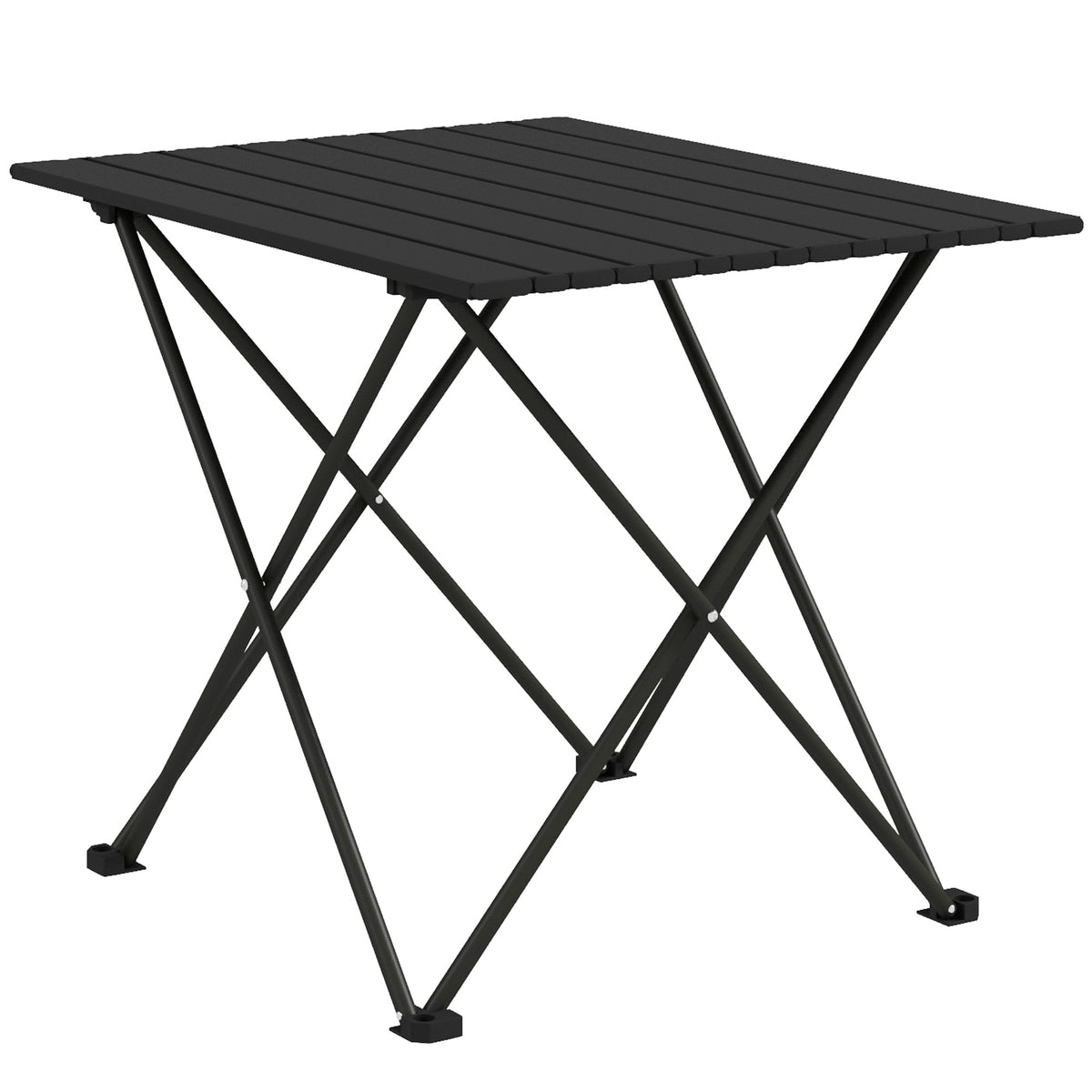 Outsunny Faltbarer Campingtisch, leichter Picknicktisch aus Metall mit Transporttasche - 56L x 45B x 45H cm