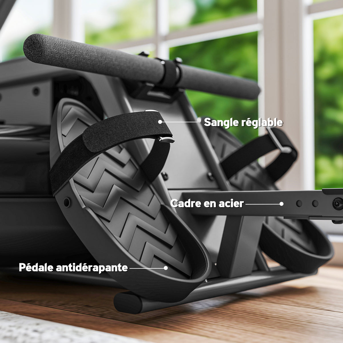 SPORTNOW Wasser-Rudergerät Heimrudergerät Muskelaufbau 6 Widerstandsstufen, vertikale Lagerung, Rollen, 180x52x76cm Schwarz