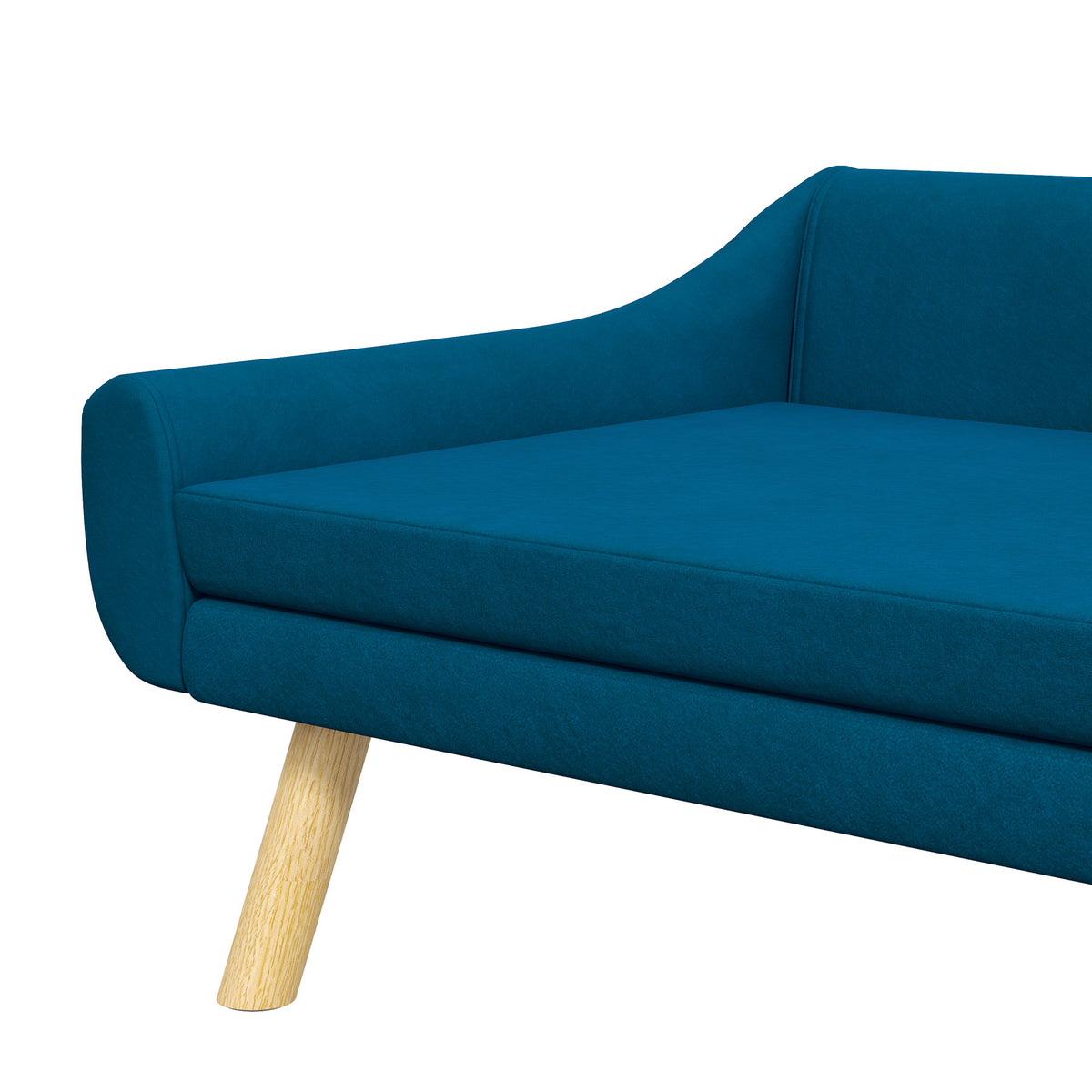 PawHut Skandinavisches Design-Sofa für Hunde mit kuscheligem abnehmbarem Veloursstoffkissen und massiven Holzbeinen