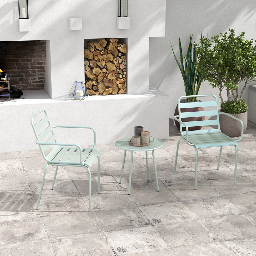 Outsunny 3teiliges Bistro-Set Balkonbistro-Set 2er-Bistroset, klappbar, modernes Design, 51 x 58 x 78 cm, Grün