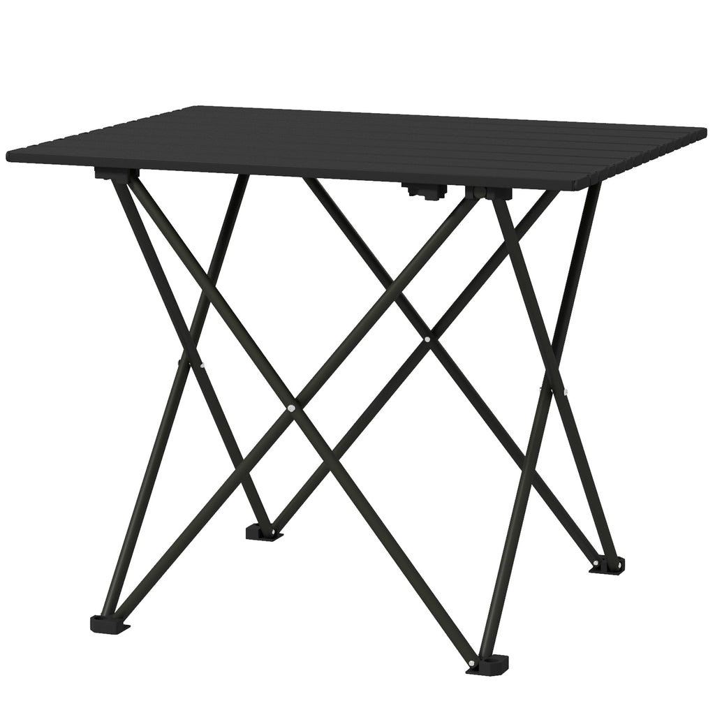 Outsunny Faltbarer Campingtisch, leichter Picknicktisch aus Metall mit Transporttasche - 56L x 45B x 45H cm
