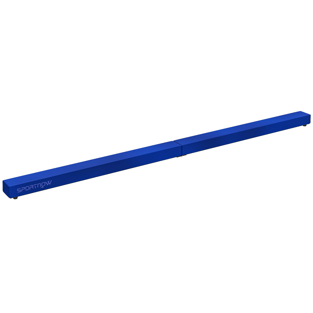 SPORTNOW Faltbarer Turnbalken 210 cm aus Samt, Balance Beam mit rutschfestem Boden, für Kinder und Erwachsene, Blau