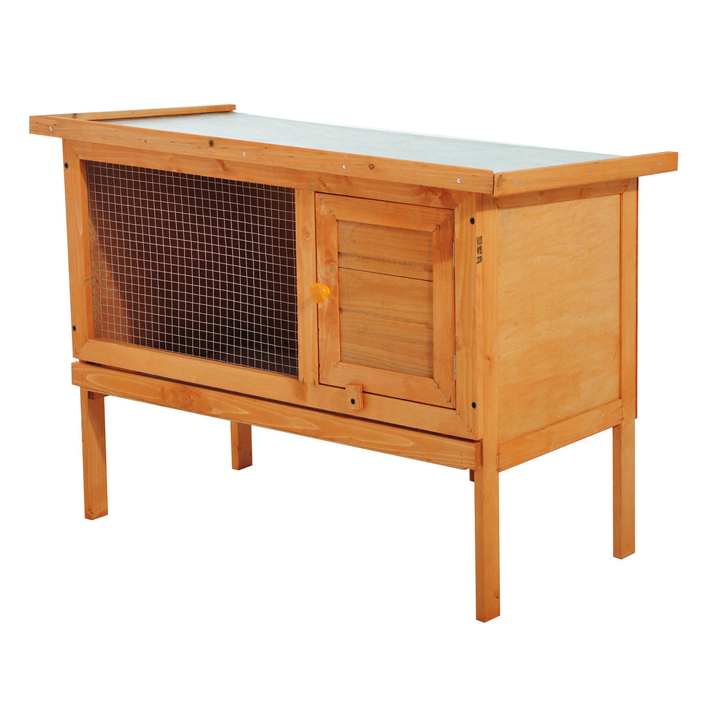 PawHut Kleintierstall Zwergkaninchenkäfig Zwergkaninchenstall wetterfest Holz Metall 90 cm x 45 cm x 65 cm