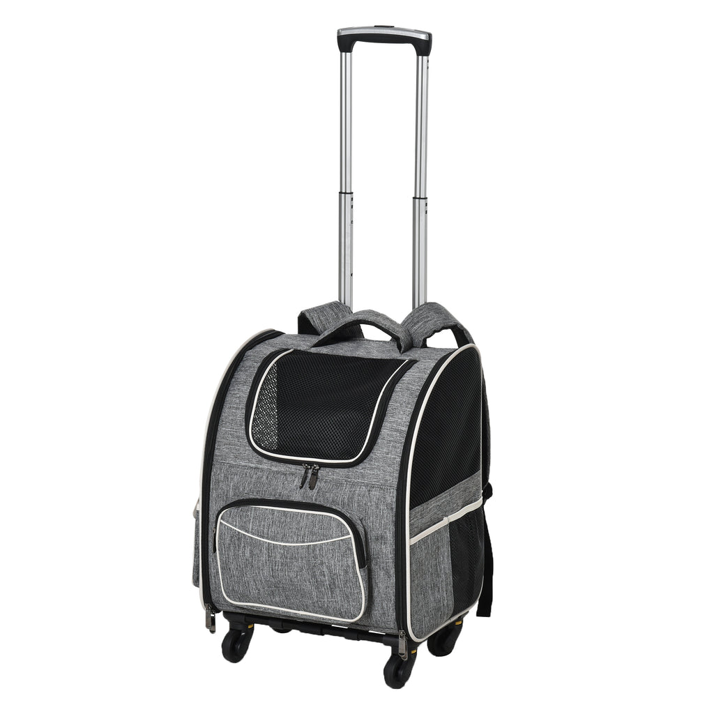 Pawhut 2-in-1 Hundetransporttasche Oxfordstoff Grau + Weiß + Schwarz