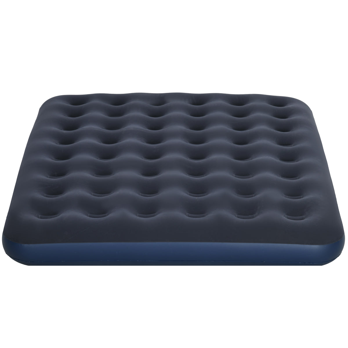 Outsunny Luftmatratze für 2 Personen, Luftmatratze mit integrierter Handpumpe, beflockt, Blau