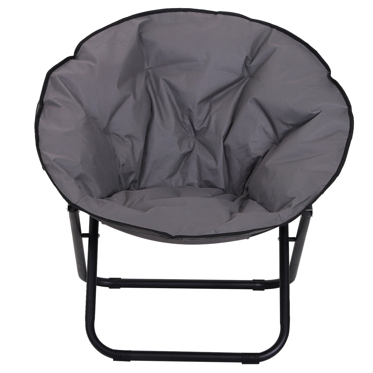 Outsunny Campingstuhl Faltbar Campingsessel mit Lehne, Klappstuhl bis 120kg, gepolstert Moonchair Extra Breit, Faltsessel Outdoor Stuhl für Garten, Balkon, Camping, Grau