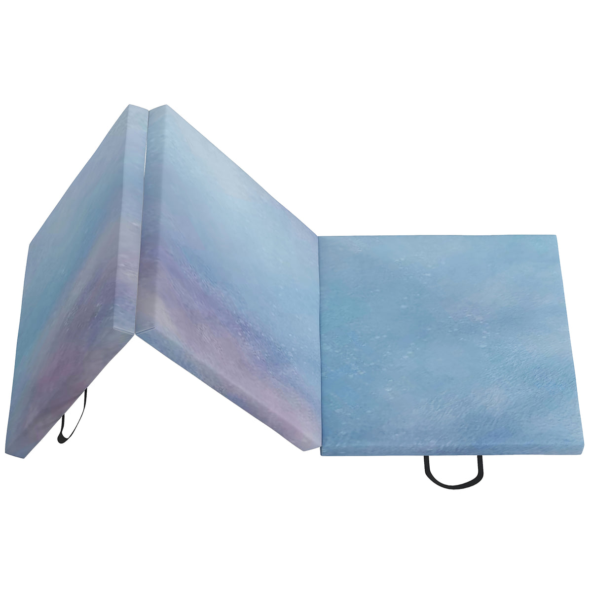 HOMCOM Gymnastikmatte Yoga Pilates Fitness faltbar in 3 Panels mit Griffen synthetische Beschichtung 180 x 60 x 5 cm grau