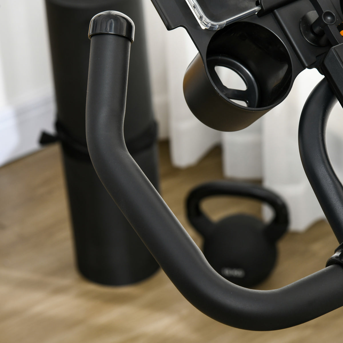 HOMCOM Heimtrainer mit 8 kg Schwungrad und LCD-Bildschirm, aus Stahl und ABS, 103x53x100-114 cm, Rot und Schwarz