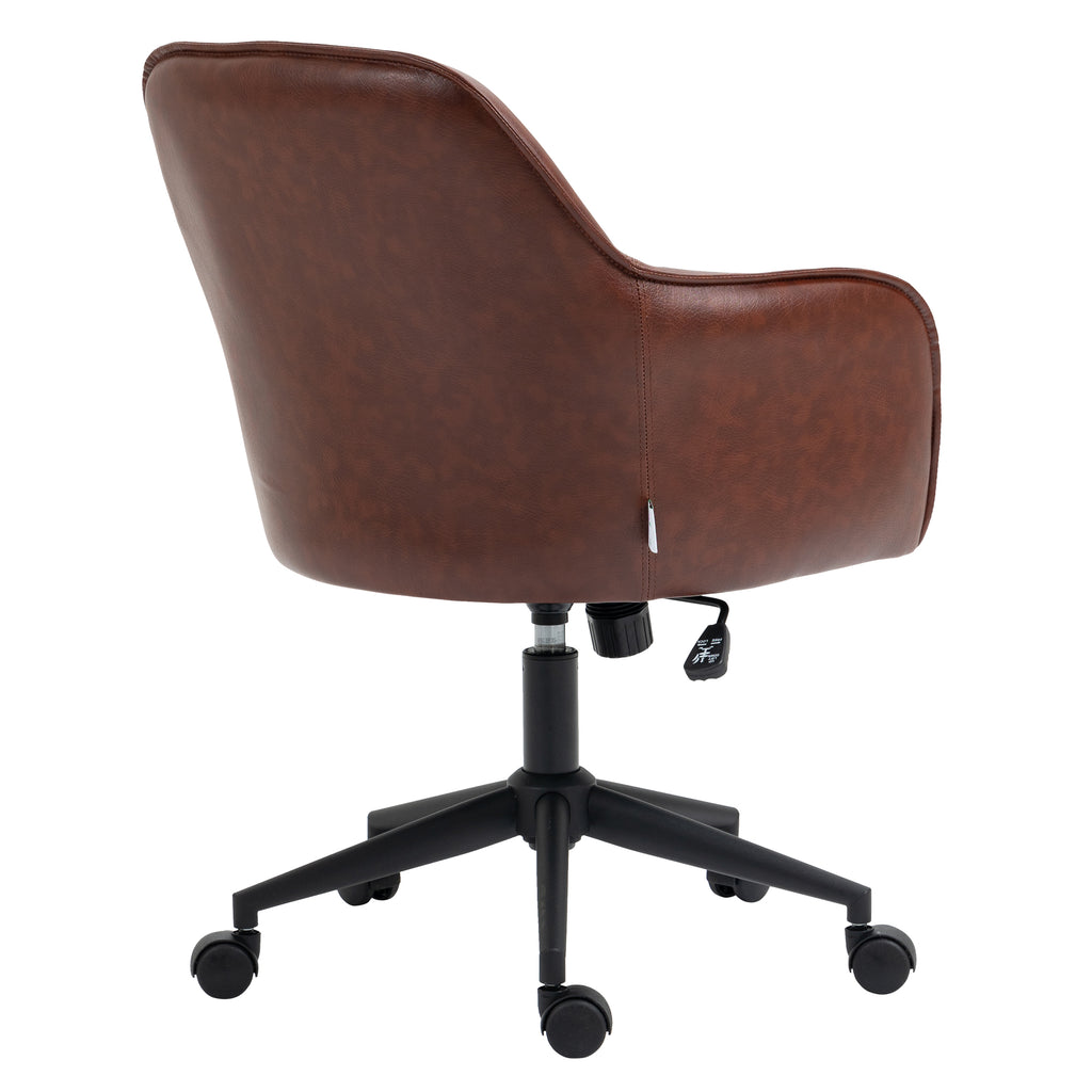 Vinsetto Bürostuhl, höhenverstellbar, Drehfunktion, 58,5 cm x 62 cm x 91 cm, Braun