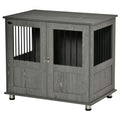 PawHut Hundebox, Haustierbox, Hundehütte mit Schloss, Magnettür, Hundehaus mit Fenster, für große Hunde, 85 x 55 x 75 cm, Grau