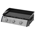 Outsunny Gasgrill mit 3 Brennern, Schlauch, Antihaft-Grillplatte, Edelstahl, Farbe: Silber, 63 x 48 x 21 cm