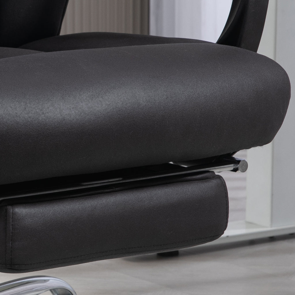 HOMCOM Bürostuhl Schreibtischstuhl Chefsessel, mit Fußstütze, höhenverstellbar, 145° Neigungswinkel, 66 x 70 x 119 cm, Schwarz