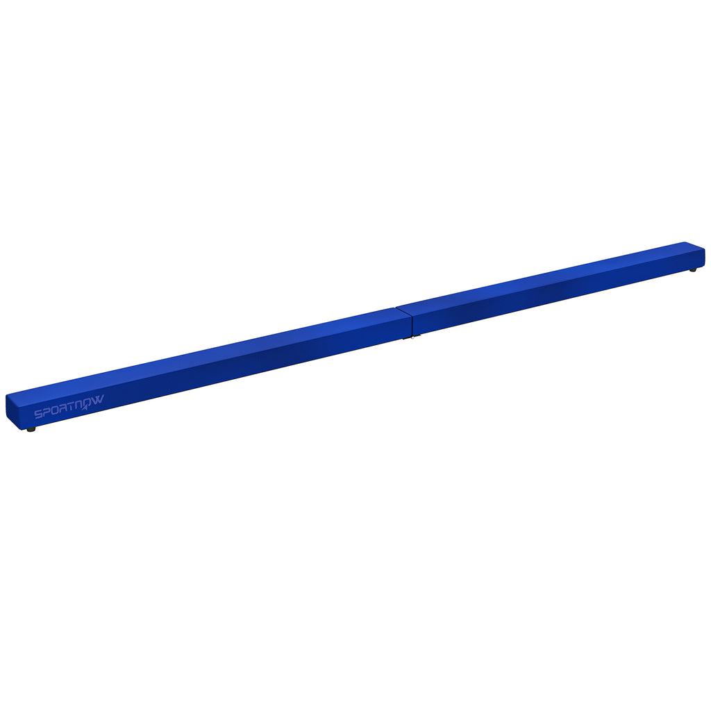 SPORTNOW Faltbarer Gymnastikbalken 240 cm aus Samt, Balance Beam mit rutschfestem Boden, für Kinder und Erwachsene, blau