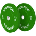 SPORTNOW Set 2 Gewichtsscheiben 10 kg aus Gummi mit 2"/5 cm Loch für Kurzhanteln und Hantelstangen, Grün