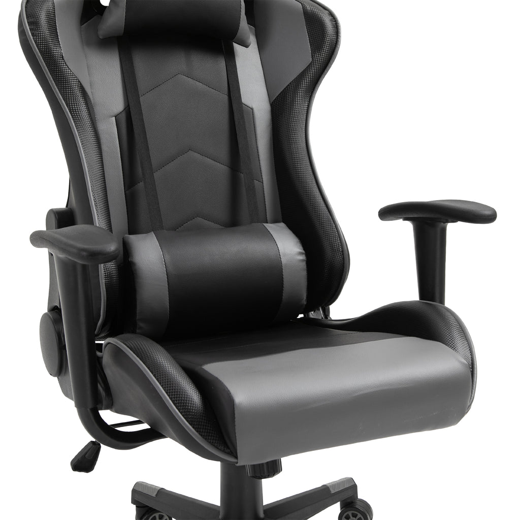 Vinsetto Ergonomischer Bürostuhl, Gaming Stuhl, Drehstuhl, Kunstleder, Schaumstoff, Schwarz, 67,5 x 74x 126-136 cm