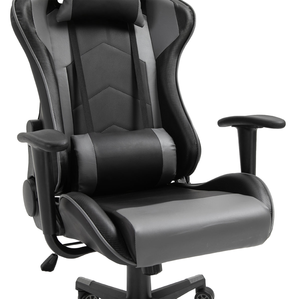 Vinsetto Ergonomischer Bürostuhl, Gaming Stuhl, Drehstuhl, Kunstleder, Schaumstoff, Schwarz, 67,5 x 74x 126-136 cm
