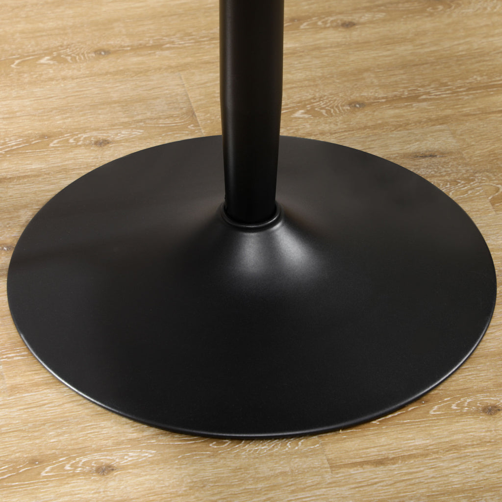 HOMCOM Esstisch für 2 Personen, runde Tischplatte, Stahlfuß, schwarz, 70 x 70 x 75 cm