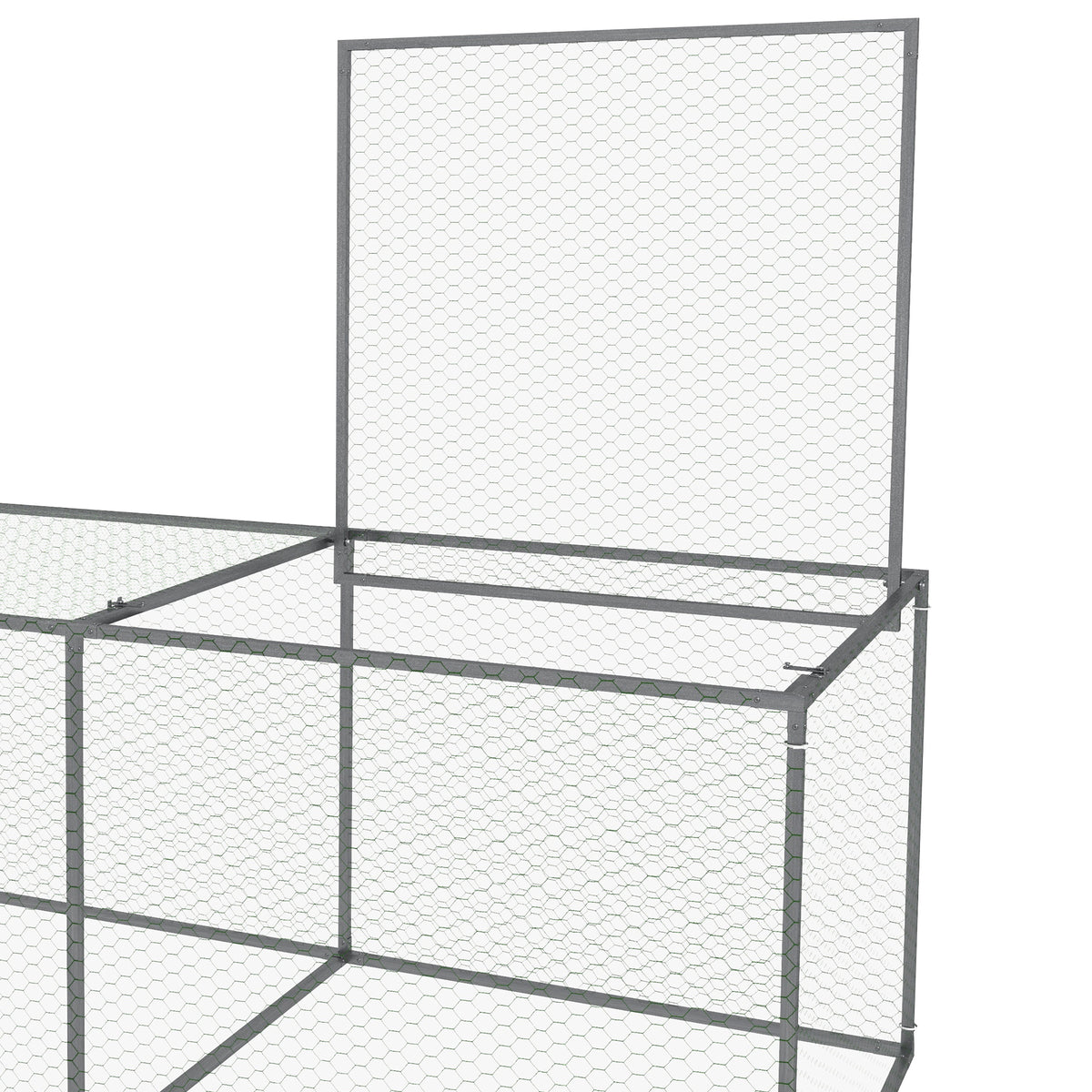 PawHut Enclos poulailler cage clapier extérieur 3 m² für Kleintiere dim. 3 x 1 x 0,8 m verzinkter Stahl
