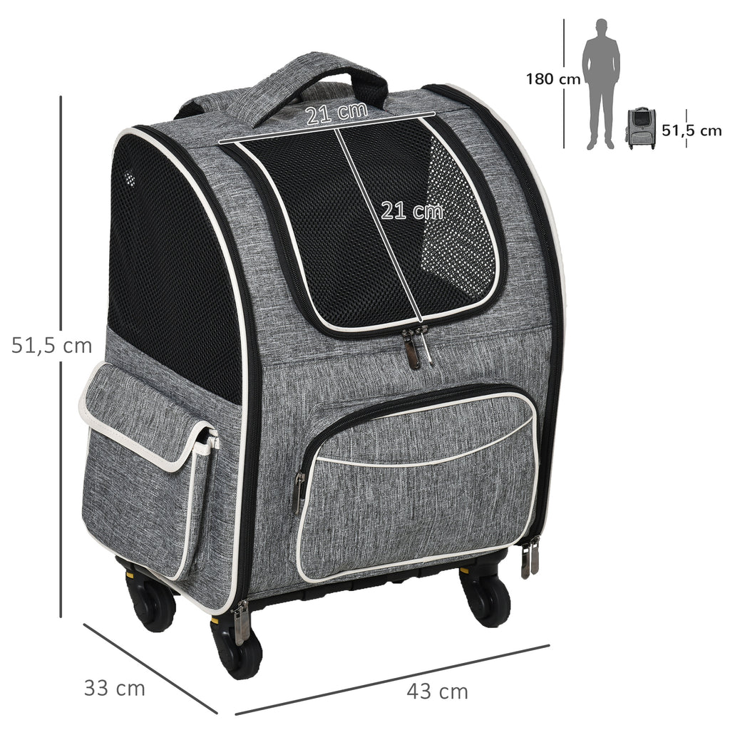 Pawhut 2-in-1 Hundetransporttasche Oxfordstoff Grau + Weiß + Schwarz