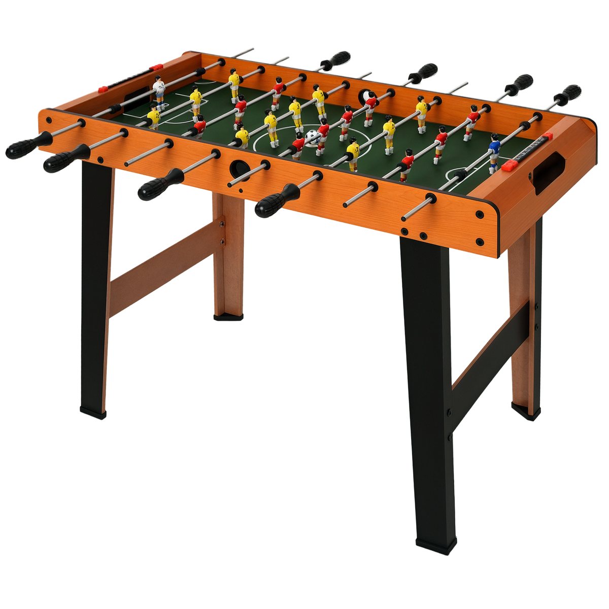 HOMCOM Tischkicker aus Holz mit 22 Spielern in einer 3:4:3 Formation, 2 Bälle und 2 Punktezähler inklusive 84,5x40x61,2cm