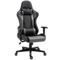 Vinsetto Ergonomischer Bürostuhl, Gaming Stuhl, Drehstuhl, Kunstleder, Schaumstoff, Schwarz, 67,5 x 74x 126-136 cm