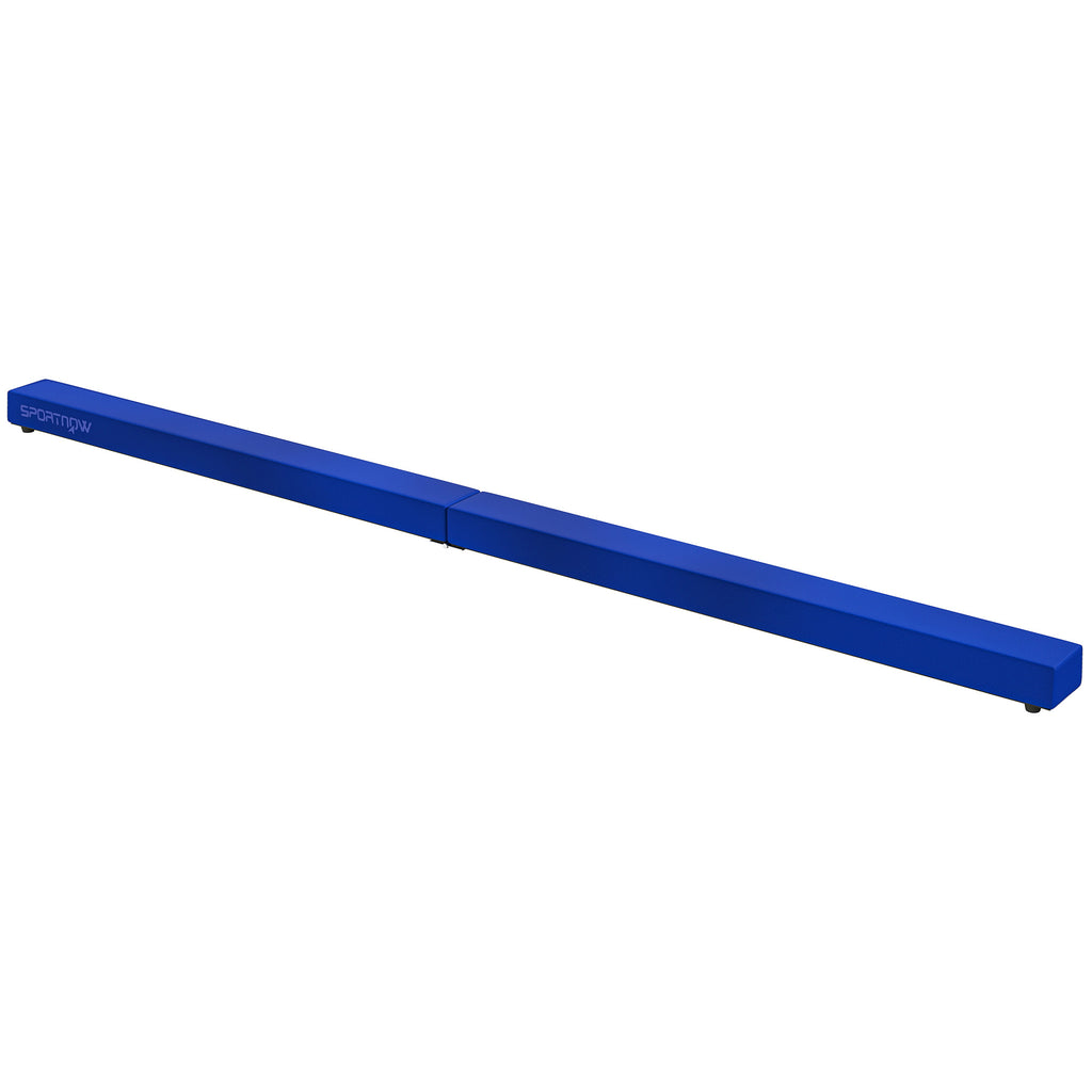 SPORTNOW Faltbarer Turnbalken 210 cm aus Samt, Balance Beam mit rutschfestem Boden, für Kinder und Erwachsene, Blau