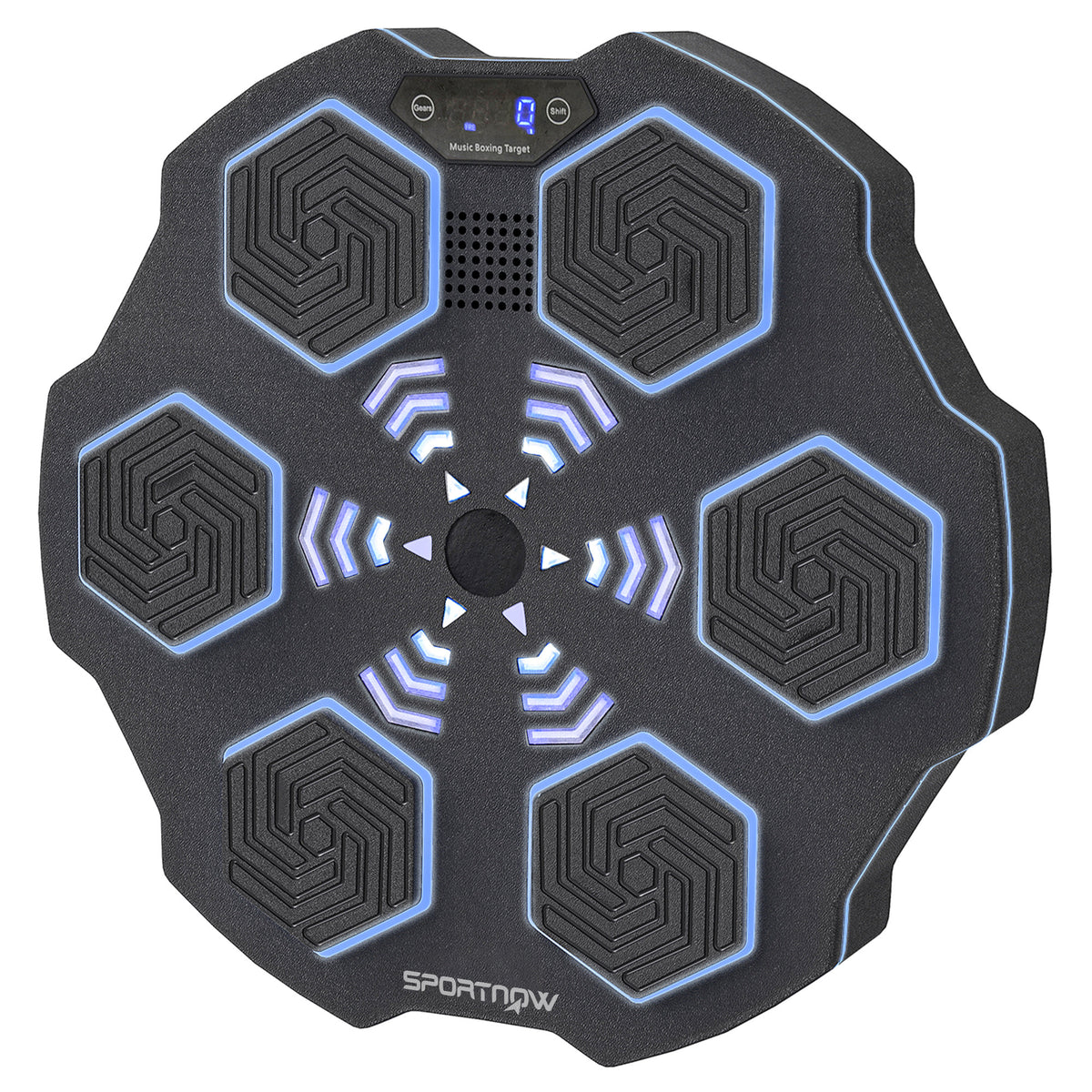 SPORTNOW Musikboxmaschine, Bluetooth-Boxgerät, Wandmontage, 9 Geschwindigkeiten und Modi, LED-Lichter, Schwarz
